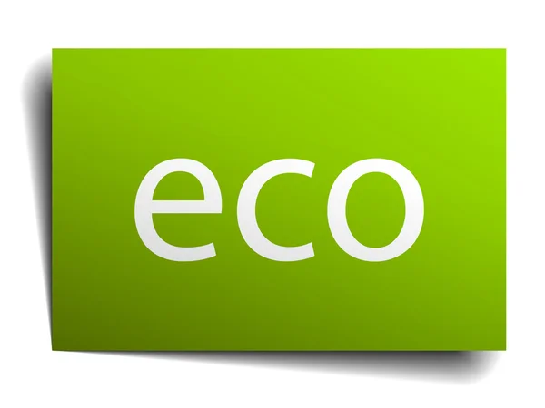 Eco green paper sign isolated on white — Stock Vector