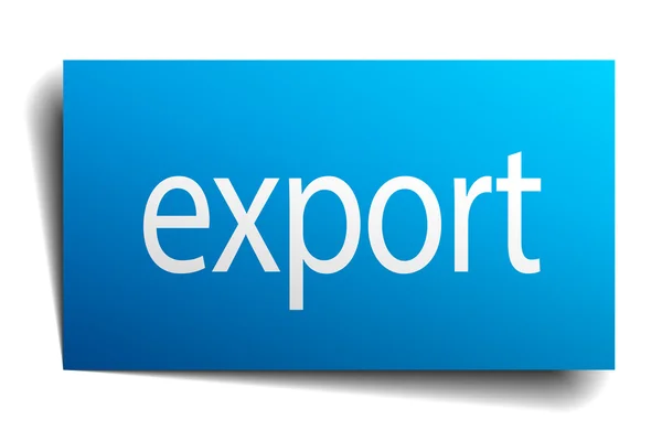 Экспорт голубой бумаги знак на белом фоне — стоковый вектор