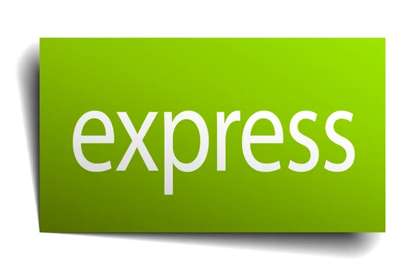 Expressgrünes Papierschild isoliert auf weiß — Stockvektor