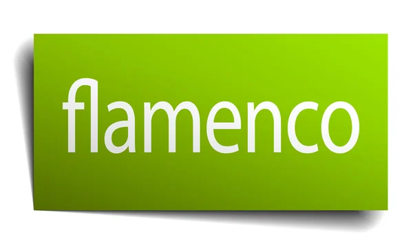 Sinal de papel verde flamenco isolado em branco — Vetor de Stock