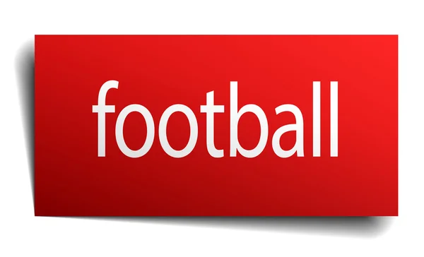Fußball rot quadratisch isoliert Papierschild auf weiß — Stockvektor