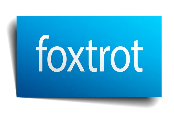 Foxtrot blue paper sign on white background — Stock Vector