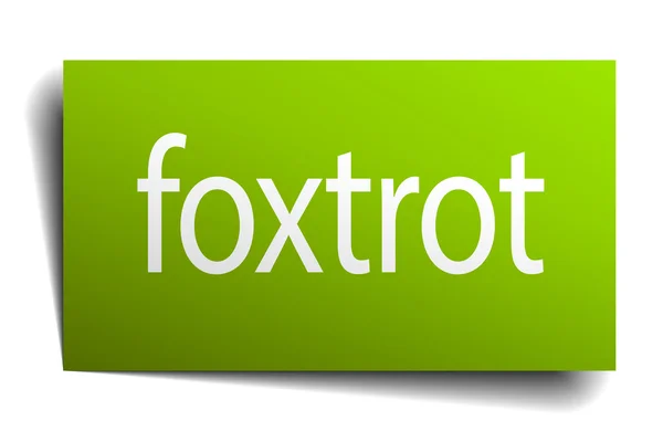 Foxtrot green paper sign isolated on white — Stock Vector