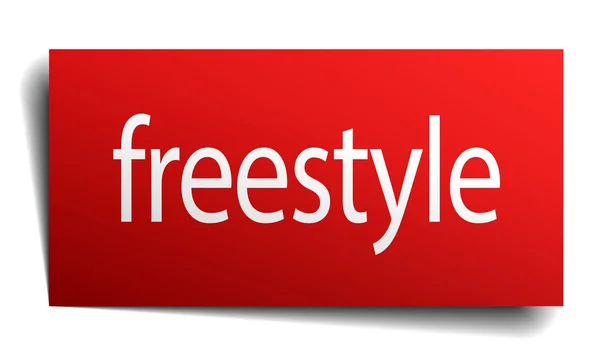 Freestyle rouge carré isolé panneau de papier sur blanc — Image vectorielle