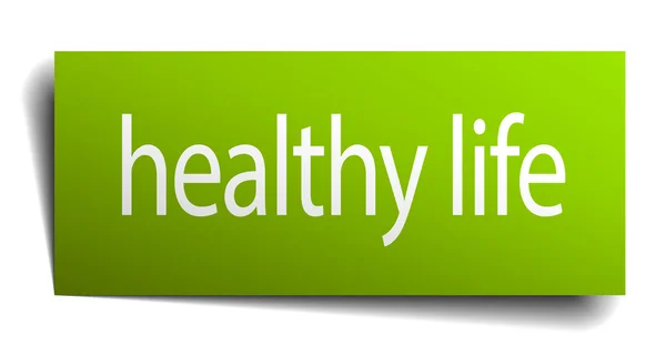 Sağlıklı yaşam yeşil kağıt imzalamak izole üzerinde beyaz — Stok Vektör