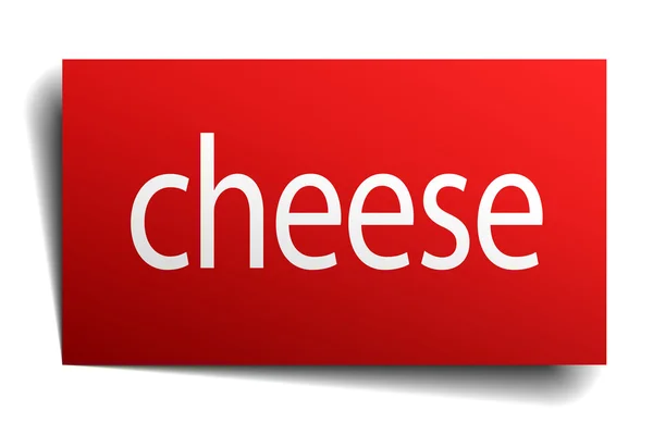 Signo de papel rojo de queso aislado en blanco — Archivo Imágenes Vectoriales