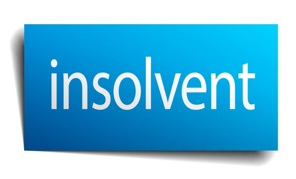 Insolvent blue paper sign on white background — Stock Vector