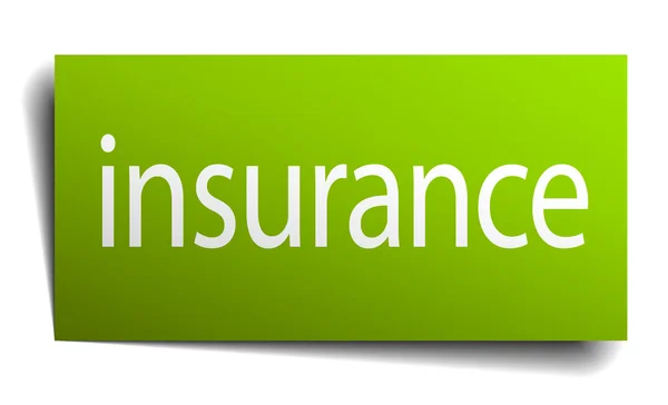 Insurance green paper sign isolated on white — Stock Vector