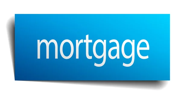 Hypothèque papier bleu signe sur fond blanc — Image vectorielle