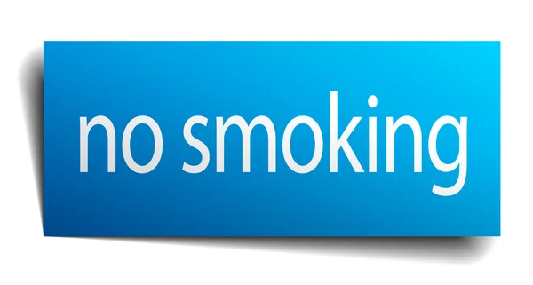 Rauchverbot blaues Papierschild auf weißem Hintergrund — Stockvektor