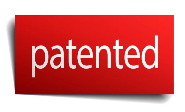 Sinal de papel isolado quadrado vermelho patenteado no branco —  Vetores de Stock