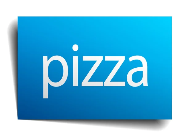 Пицца синий бумажный знак на белом фоне — стоковый вектор
