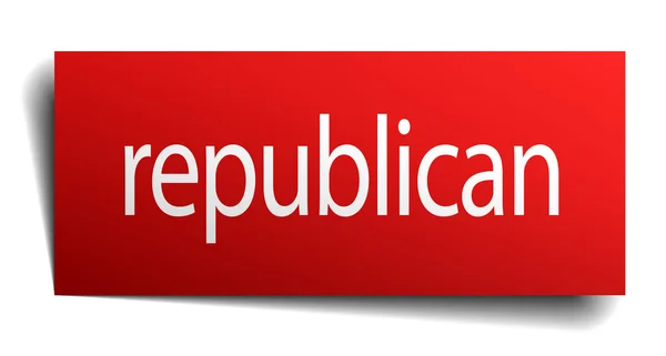 Republikański papieru czerwony znak na białym tle — Wektor stockowy