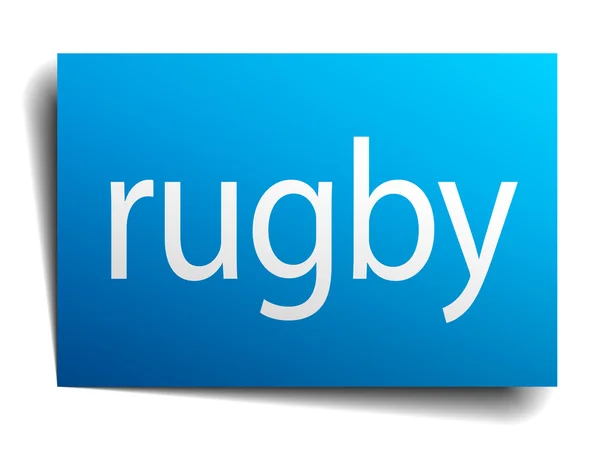 Stock vector rugby blue paper sign on white background