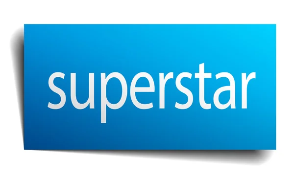 Superstar bleu panneau de papier sur fond blanc — Image vectorielle