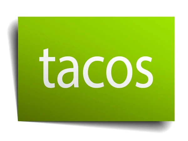 Tacos square paper sign isolated on white — Stock Vector