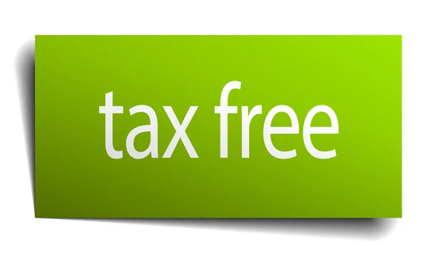 Tax free square paper sign isolated on white — Stock Vector