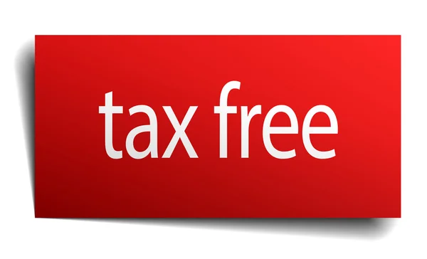 Tax free red paper sign on white background — Stock Vector