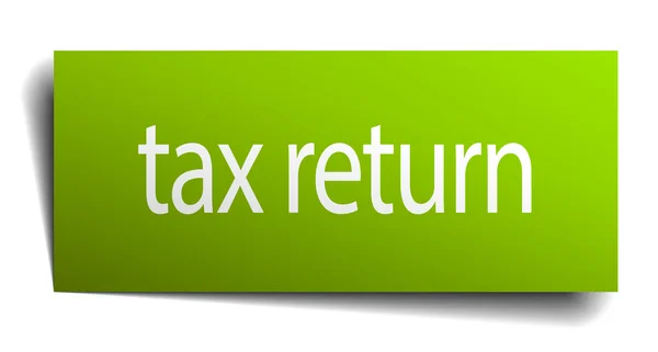 Tax return square paper sign isolated on white — Stock Vector