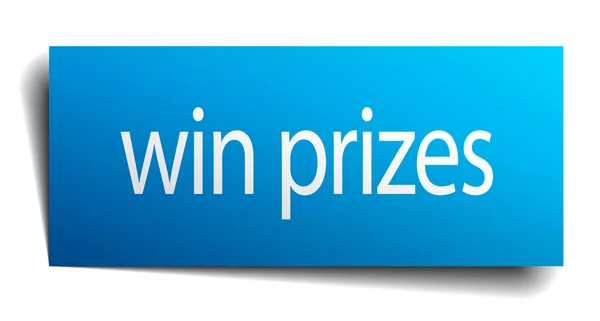 Win prizes blue paper sign isolated on white — Stock Vector