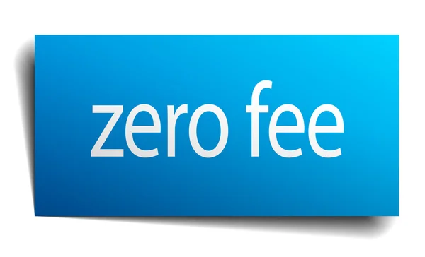 Sinal de papel azul de taxa zero isolado em branco — Vetor de Stock