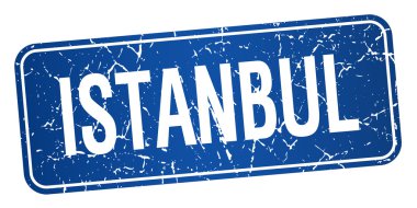 Beyaz arka plan üzerinde izole Istanbul mavi pul