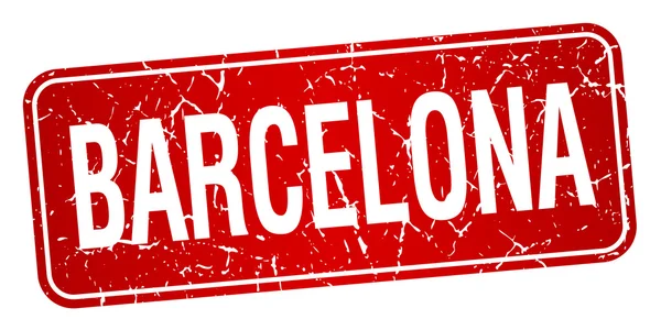 Barcelona timbru roșu izolat pe fundal alb — Vector de stoc