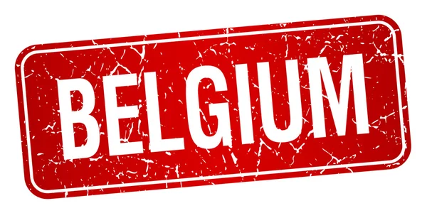 Βέλγιο κόκκινη σφραγίδα που απομονώνονται σε λευκό φόντο — Διανυσματικό Αρχείο