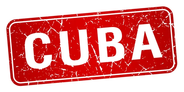 Cuba rode stempel geïsoleerd op witte achtergrond — Stockvector