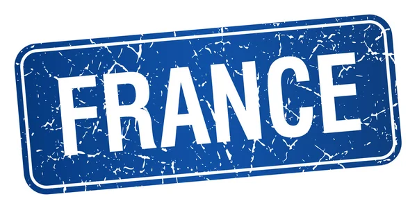 Francia sello azul aislado sobre fondo blanco — Archivo Imágenes Vectoriales