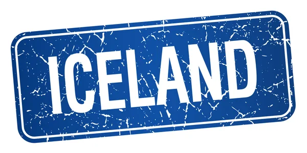 Islandia sello azul aislado sobre fondo blanco — Vector de stock