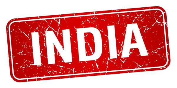 India sello rojo aislado sobre fondo blanco — Vector de stock
