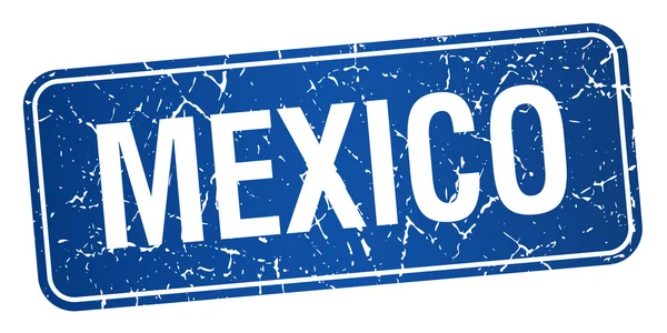 Mexiko blaue Marke isoliert auf weißem Hintergrund — Stockvektor