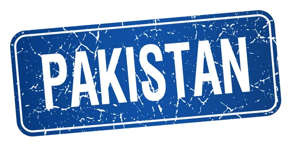 Pakistán sello azul aislado sobre fondo blanco — Vector de stock
