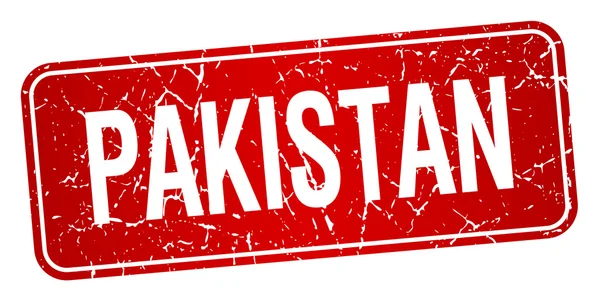 白色背景上孤立的巴基斯坦红色邮票 — 图库矢量图片