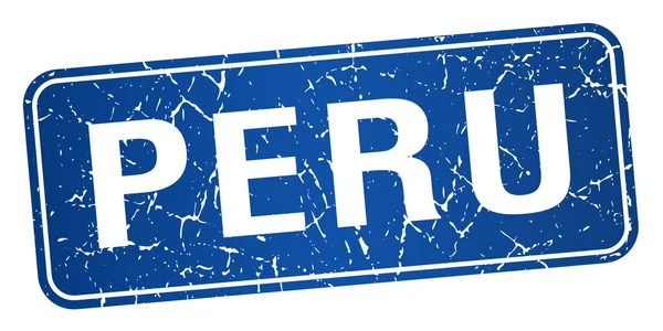 Peru modrá známka izolovaných na bílém pozadí — Stockový vektor