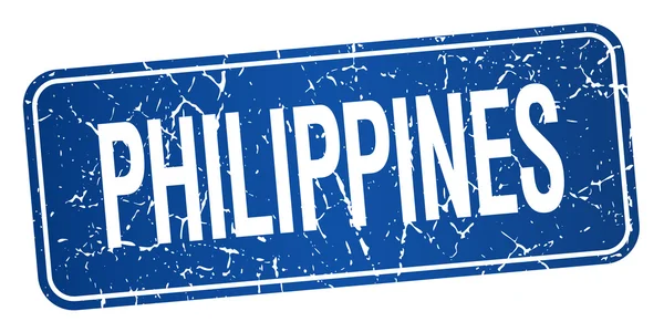 菲律宾蓝色隔离在白色背景上的邮票 — 图库矢量图片