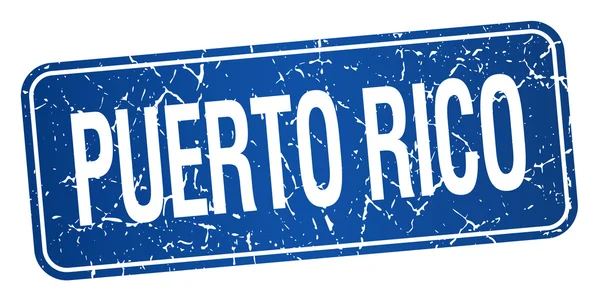 흰색 배경에 고립 된 푸에르토리코 블루 스탬프 — 스톡 벡터