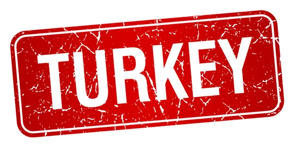 Turkey κόκκινη σφραγίδα που απομονώνονται σε λευκό φόντο — Διανυσματικό Αρχείο