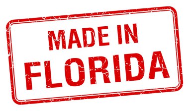 Florida red square izole damgalamak içinde yapılan