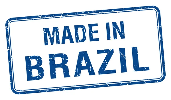在巴西蓝色方形孤立邮票 — 图库矢量图片