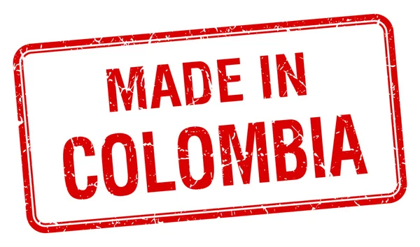 Hecho en Colombia sello aislado cuadrado rojo — Archivo Imágenes Vectoriales