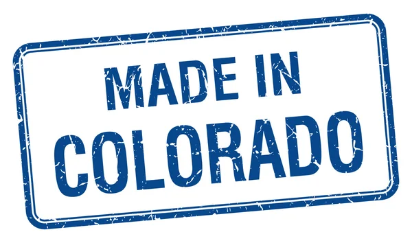 Made in Colorado blue square isolated stamp — Stock Vector