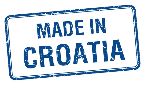 Hırvatistan mavi kare izole damgalamak içinde yapılan — Stok Vektör