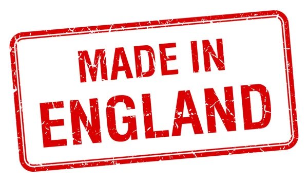 Made in England francobollo isolato quadrato rosso — Vettoriale Stock