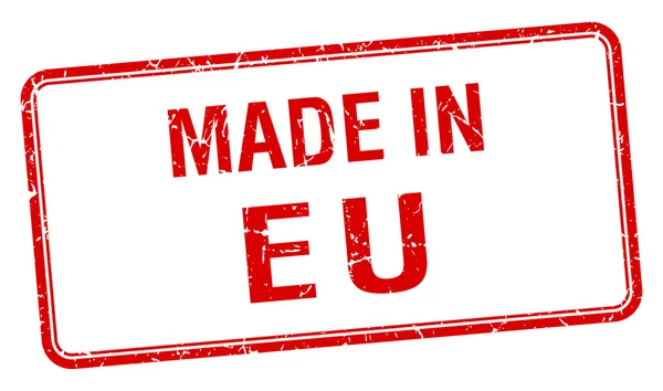 Сделаны в ЕС красный квадратный изолированный штамп — стоковый вектор