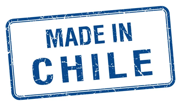 Hecho en Chile azul cuadrado aislado sello — Archivo Imágenes Vectoriales