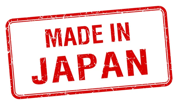 Κατασκευασμένα στην Ιαπωνία Κόκκινη πλατεία απομονωμένες σφραγίδα — Διανυσματικό Αρχείο