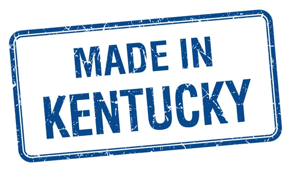 Hecho en Kentucky azul cuadrado sello aislado — Archivo Imágenes Vectoriales