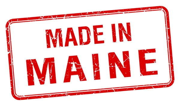 Feito em Maine vermelho quadrado selo isolado — Vetor de Stock
